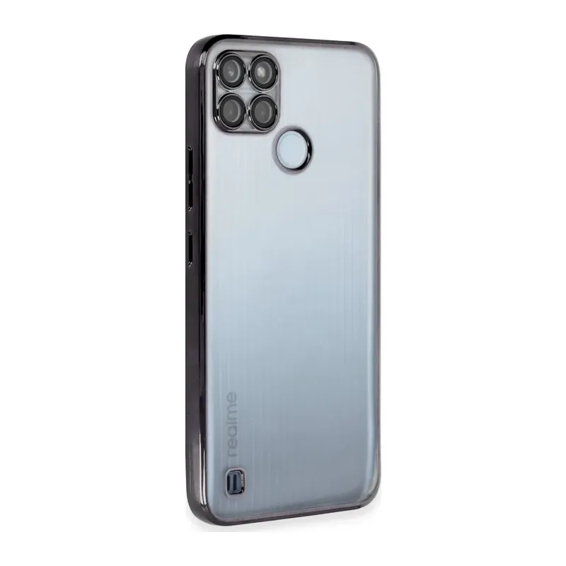 Realme C25Y Kılıf Lensli Silikon - Siyah