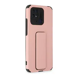 Redmi 10C Kılıf Mega Standlı Silikon - Pudra