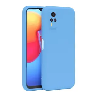 Vivo Y53S Kılıf Nano içi Kadife Silikon - Mavi