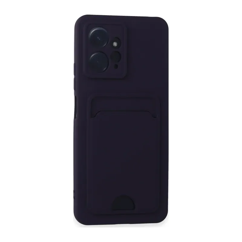Redmi Note 12 4G Kılıf Kelvin Kartvizitli Silikon - Derin Mor