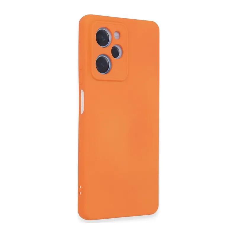Poco X5 5G Kılıf Nano içi Kadife Silikon - Turuncu