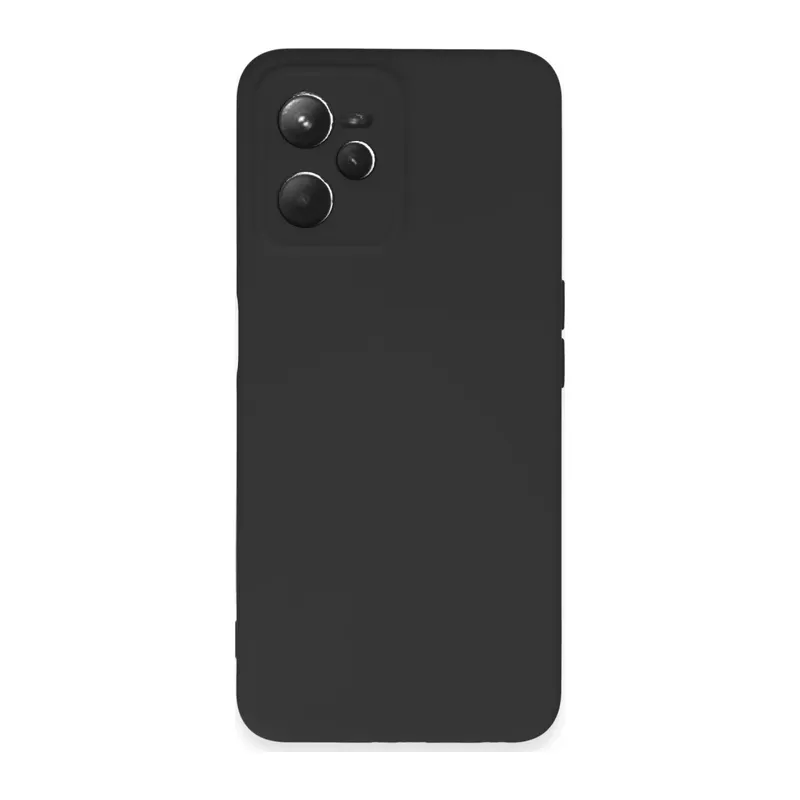 Realme C35 Kılıf Nano içi Kadife Silikon - Siyah