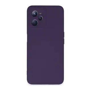 Realme C35 Kılıf Nano içi Kadife Silikon - Mor