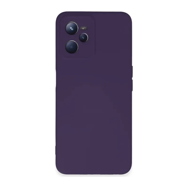 Realme C35 Kılıf Nano içi Kadife Silikon - Mor