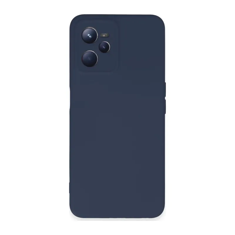 Realme C35 Kılıf Nano içi Kadife Silikon - Lacivert