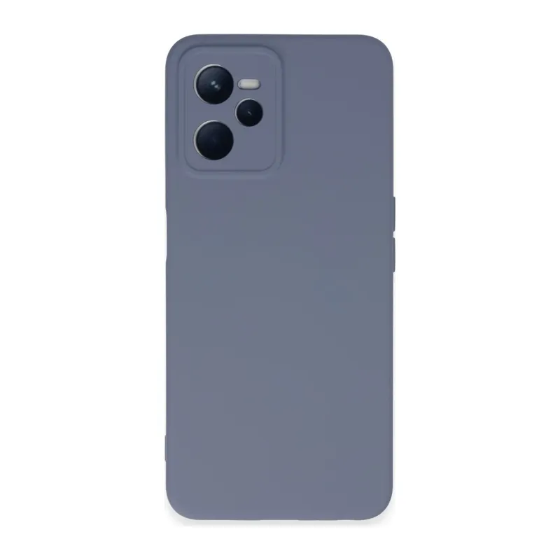 Realme C35 Kılıf Nano içi Kadife Silikon - Gri
