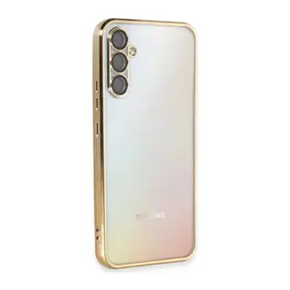 Samsung Galaxy A54 5G Kılıf Lensli Silikon - Gold