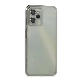 Realme C35 Kılıf Lensli Silikon - Gümüş
