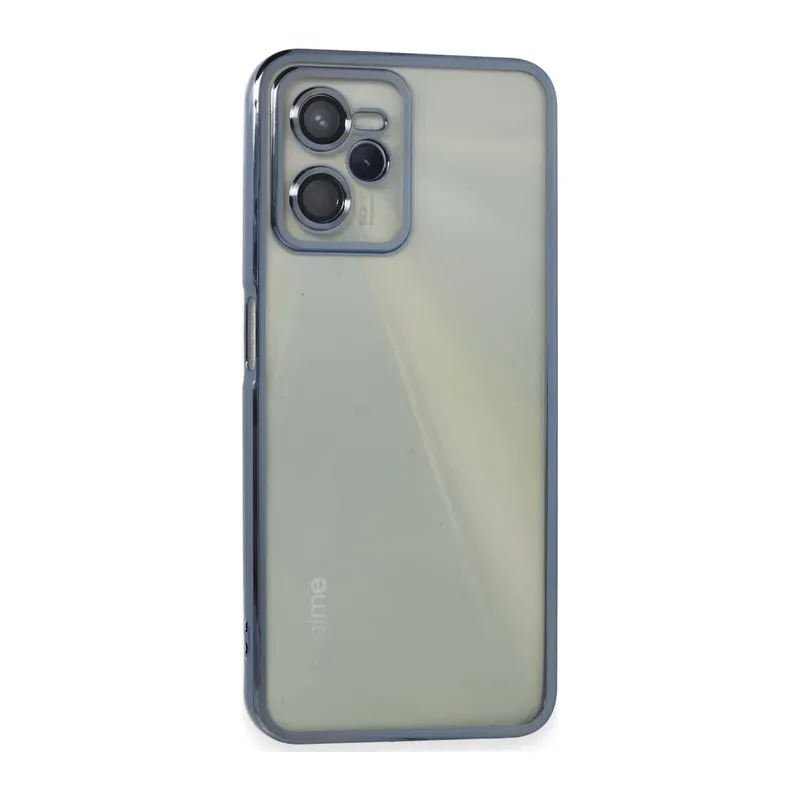 Realme C35 Kılıf Lensli Silikon - Açık Mavi