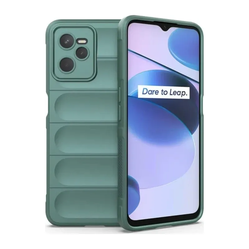 Realme C35 Kılıf Optimum Silikon - Koyu Yeşil