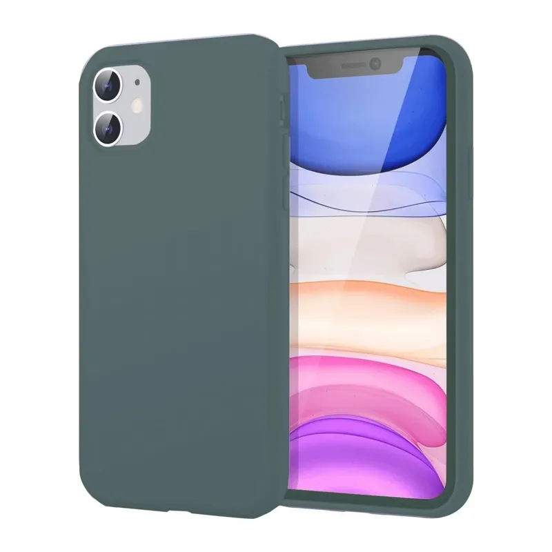 iPhone 11 Kılıf First Silikon - Koyu Yeşil