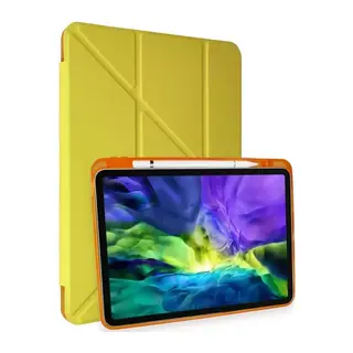 iPad Pro 11 (2018) Kılıf Kalemlikli Mars Tablet Kılıfı - Açık Sarı
