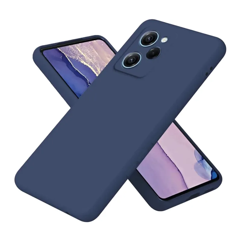 Poco X5 Pro 5G Nano içi Kadife Silikon - Lacivert