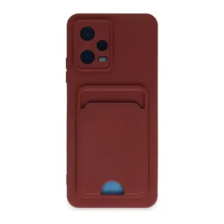Poco X5 5G Kılıf Kelvin Kartvizitli Silikon - Bordo