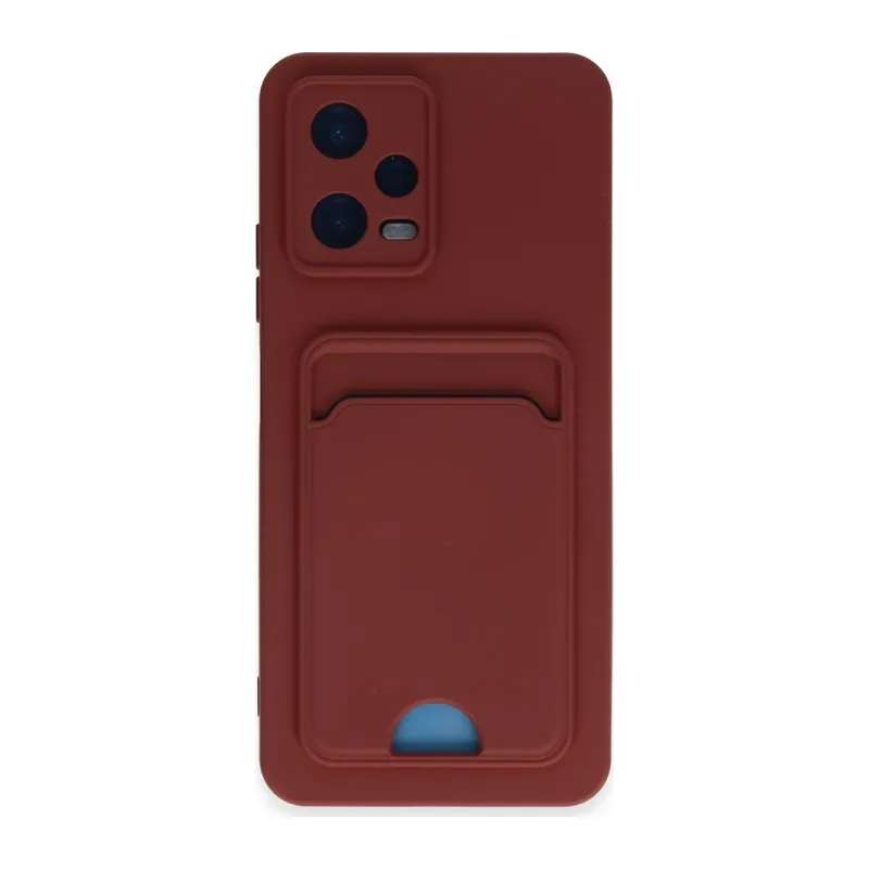Poco X5 5G Kılıf Kelvin Kartvizitli Silikon - Bordo