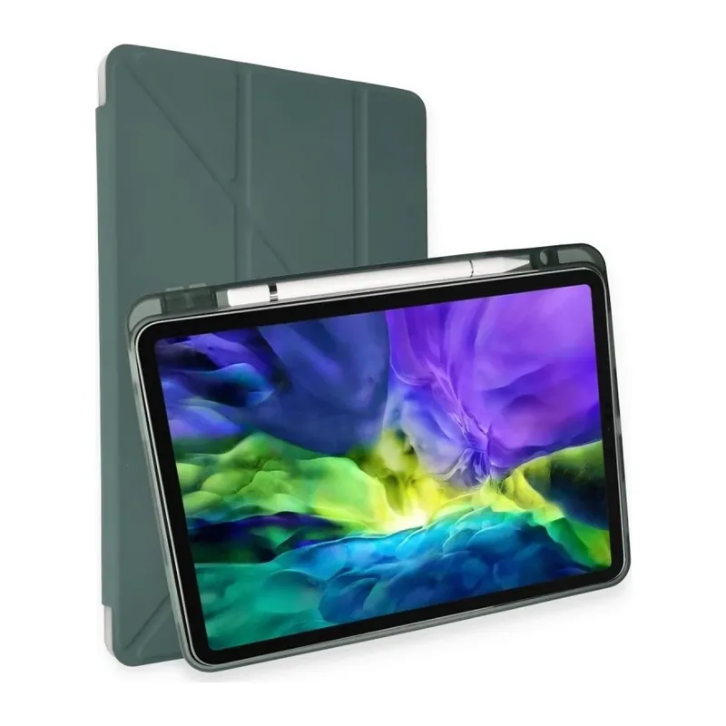 iPad Pro 11 (2018) Kılıf Kalemlikli Mars Tablet Kılıfı - Koyu Yeşil