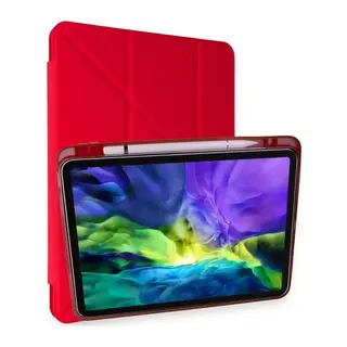 iPad Pro 11 (2018) Kılıf Kalemlikli Mars Tablet Kılıfı - Kırmızı