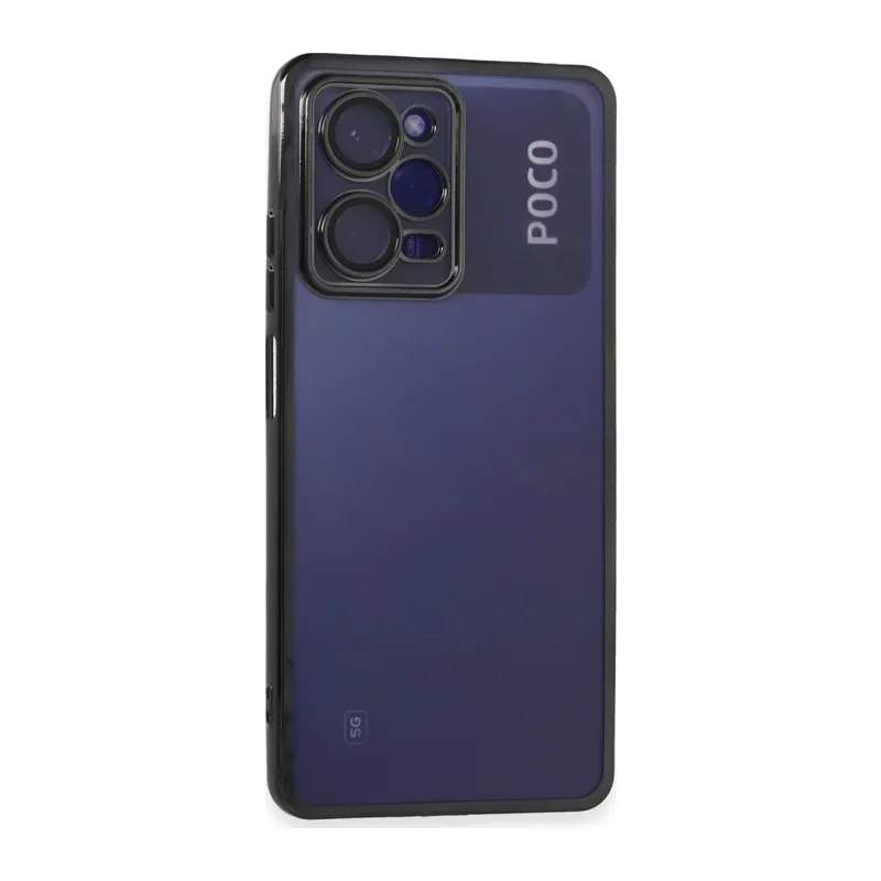 Poco X5 Pro 5G Kılıf Lensli Silikon - Siyah