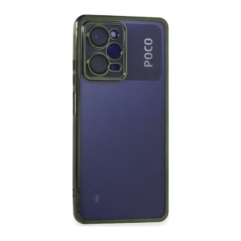 Poco X5 Pro 5G Kılıf Lensli Silikon - Yeşil