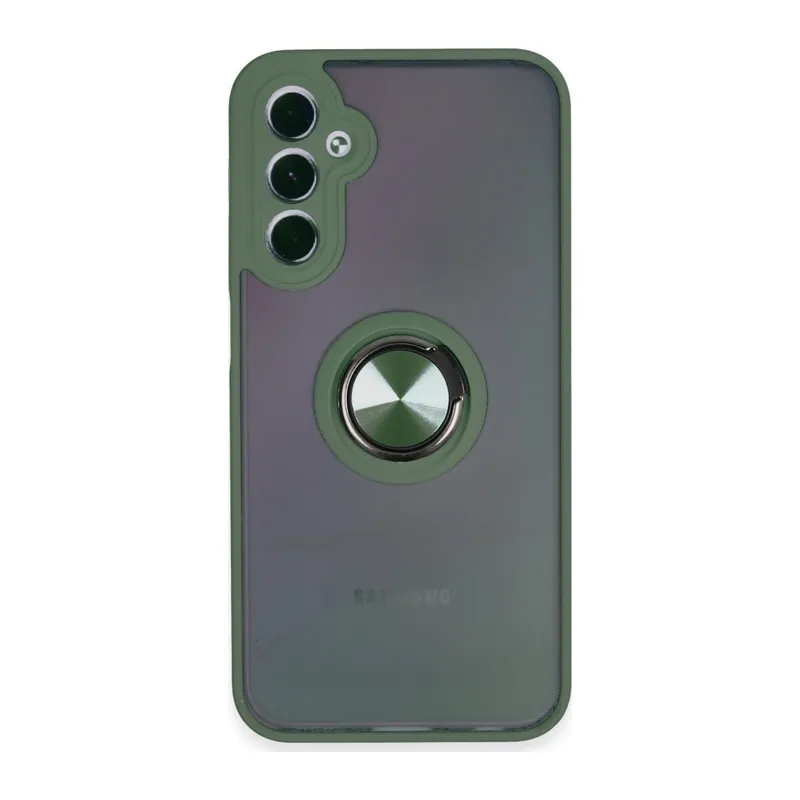 Samsung Galaxy A24 4G Kılıf Montreal Yüzüklü Silikon Kapak - Yeşil