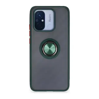 Redmi 12C Kılıf Montreal Yüzüklü Silikon Kapak - Yeşil