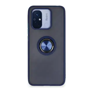 Redmi 12C Kılıf Montreal Yüzüklü Silikon Kapak - Lacivert
