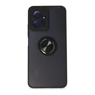 Redmi Note 12 4G Kılıf Montreal Yüzüklü Silikon Kapak - Siyah