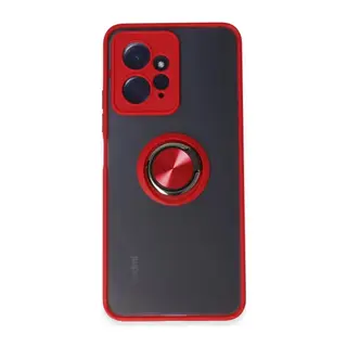 Redmi Note 12 4G Kılıf Montreal Yüzüklü Silikon Kapak - Kırmızı