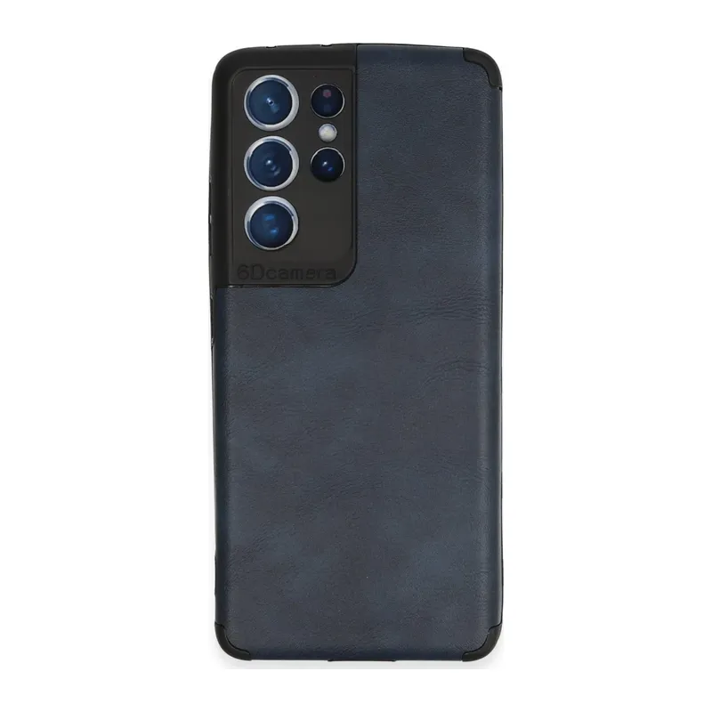 Samsung Galaxy S21 Ultra Kılıf Loop Deri Silikon - Lacivert