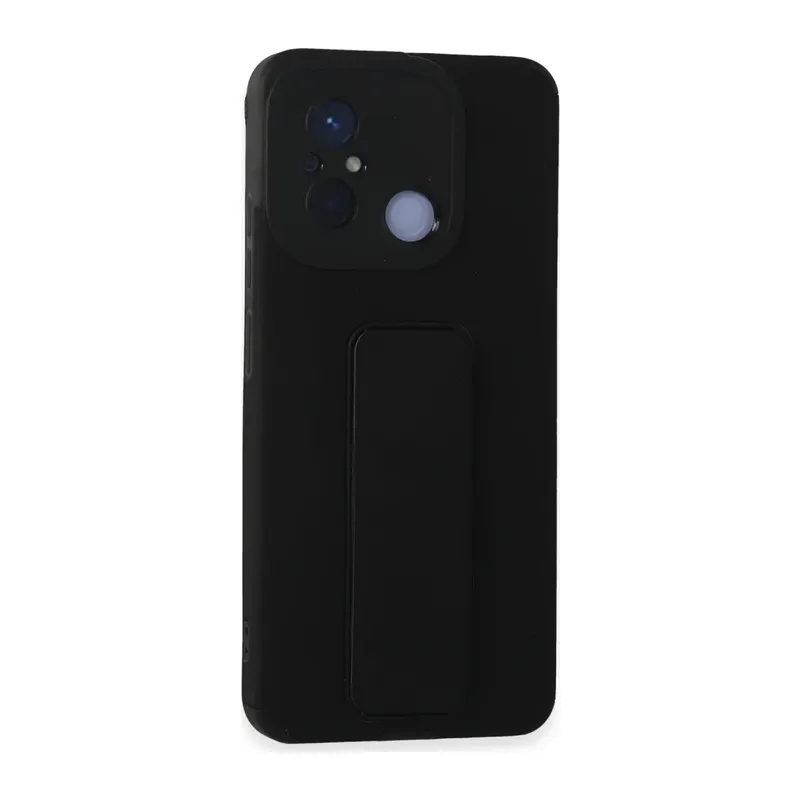 Redmi 12C Kılıf Mega Standlı Silikon - Siyah