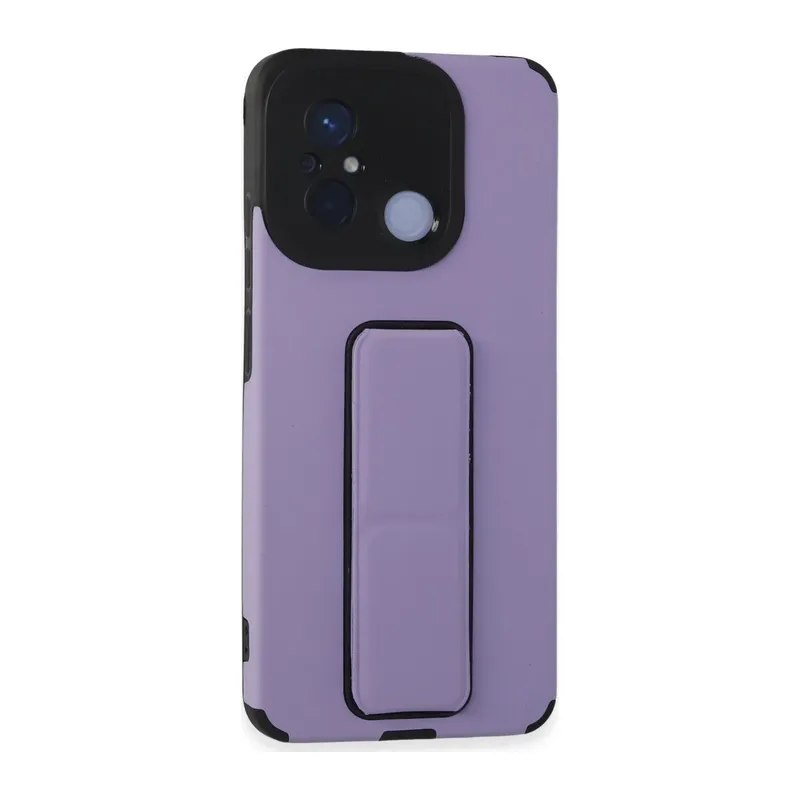 Redmi 12C Kılıf Mega Standlı Silikon - Lila
