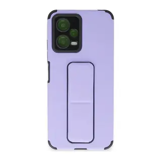 Poco X5 5G Kılıf Mega Standlı Silikon - Lila