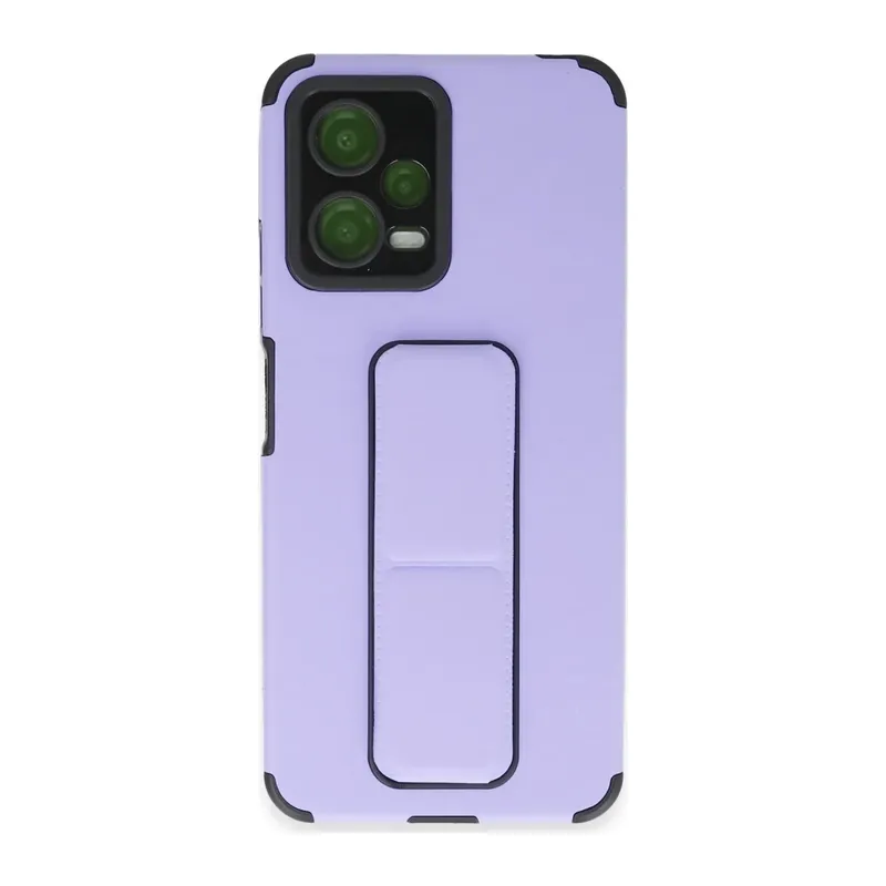 Poco X5 5G Kılıf Mega Standlı Silikon - Lila