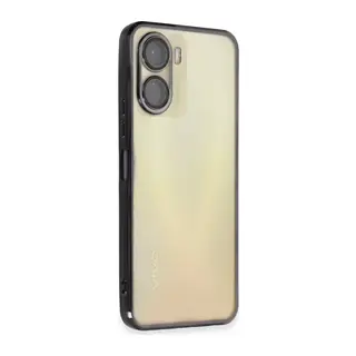 Vivo Y16 Kılıf Lensli Silikon - Siyah