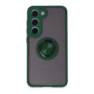 Samsung Galaxy S23 Kılıf Montreal Yüzüklü Silikon Kapak - Yeşil