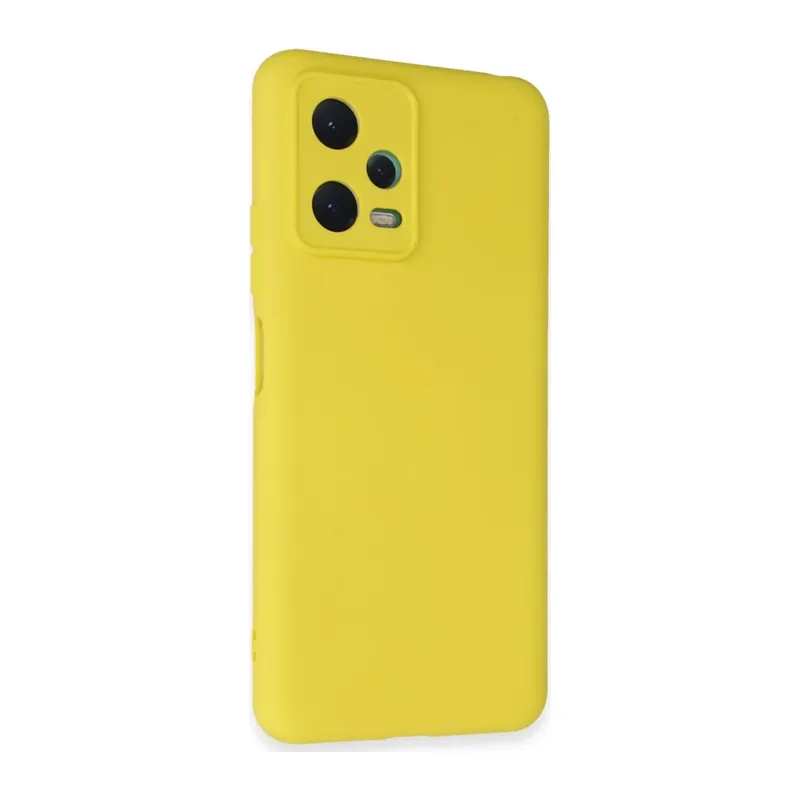 Redmi Note 12 5G Kılıf Nano içi Kadife Silikon - Sarı