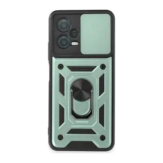 Redmi Note 12 5G Kılıf Pars Lens Yüzüklü Silikon - Yeşil