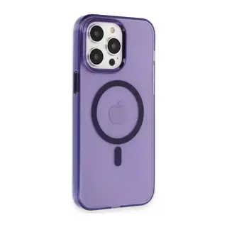 iPhone 14 Pro Kılıf Tron Şeffaf Magsafe Kapak - Derin Mor