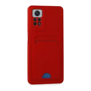 Redmi Note 12 Pro 4G Kılıf Kelvin Kartvizitli Silikon - Kırmızı