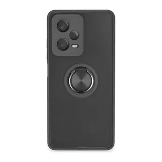 Redmi Note 12 5G Kılıf Montreal Yüzüklü Silikon Kapak - Siyah