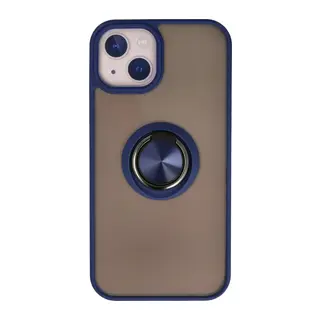 iPhone 15 Kılıf Montreal Yüzüklü Silikon Kapak - Lacivert