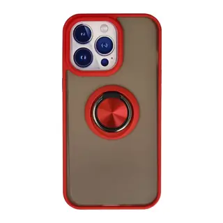 iPhone 15 Pro Max Kılıf Montreal Yüzüklü Silikon Kapak - Kırmızı