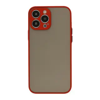iPhone 15 Pro Max Kılıf Montreal Silikon Kapak - Kırmızı