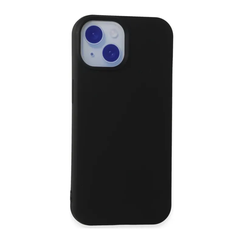 iPhone 15 Kılıf Nano içi Kadife Silikon - Siyah