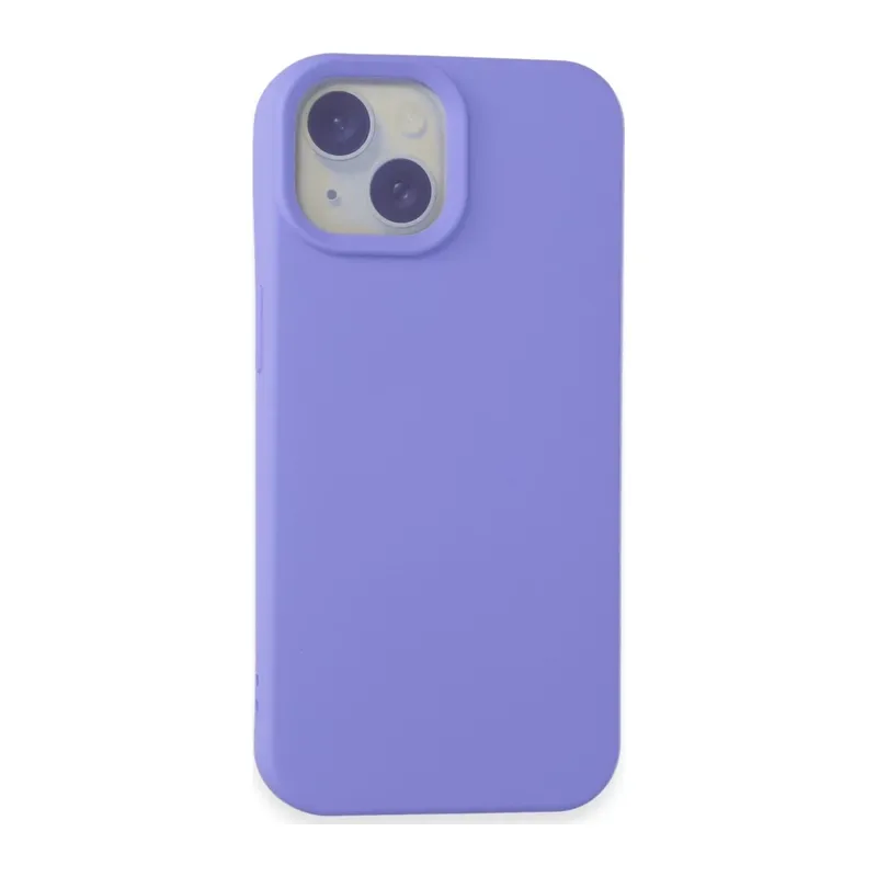 iPhone 15 Kılıf Nano içi Kadife Silikon - Lila