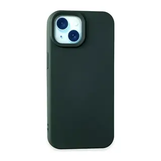 iPhone 15 Kılıf Nano içi Kadife Silikon - Koyu Yeşil