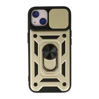 iPhone 15 Kılıf Pars Lens Yüzüklü Silikon - Gold