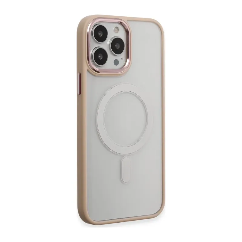 iPhone 15 Pro Kılıf Room Magneticsafe Silikon - Pudra