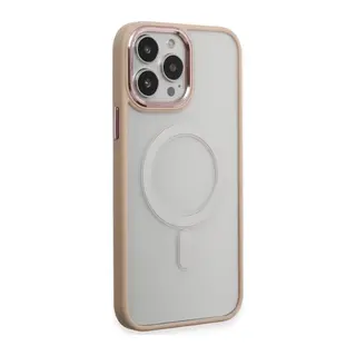 iPhone 15 Pro Max Kılıf Room Magneticsafe Silikon - Pudra