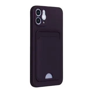 iPhone 12 Kılıf Kelvin Kartvizitli Silikon - Derin Mor